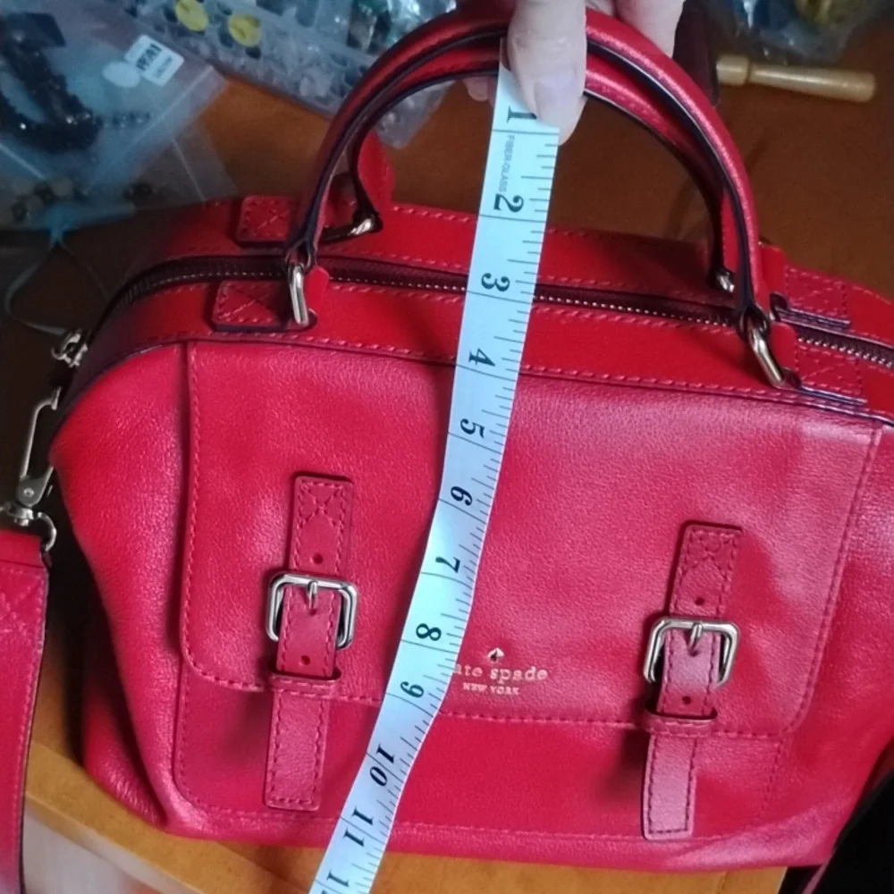 Kate Spade Red Leather Satchel - Picture 9 of 13